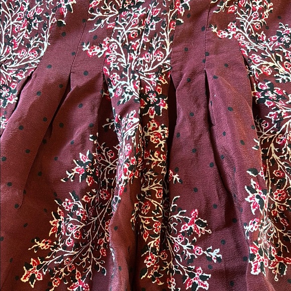Madewell Maroon Floral Silk Blouse - Picture 6 of 9